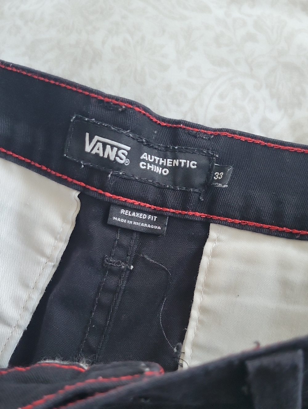 Vans Black Relaxed Fit Authentic Chino